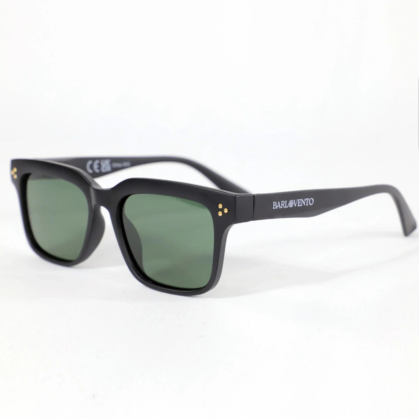 Boadella · gafas de sol rectangulares negras con lentes verdes
