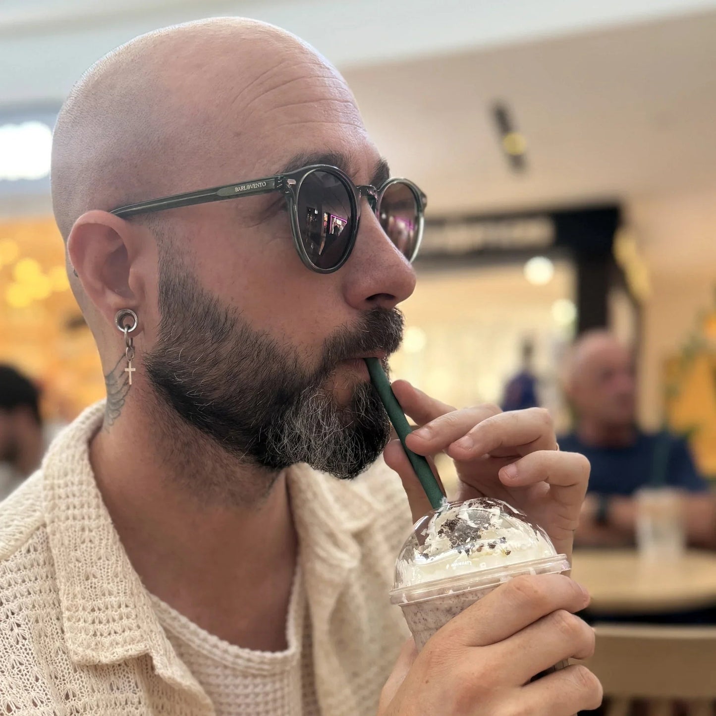 Bolonia · gafas de sol redondas de cristal verde con lentes marrones