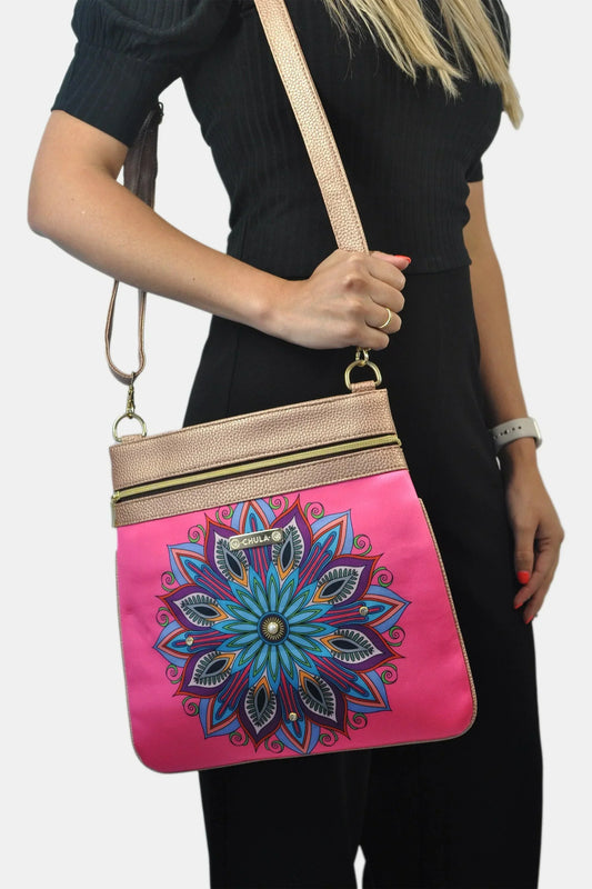 Bolso Bandolera mediano LIA Shoulder Mandala Rosa | CHULA Tulum