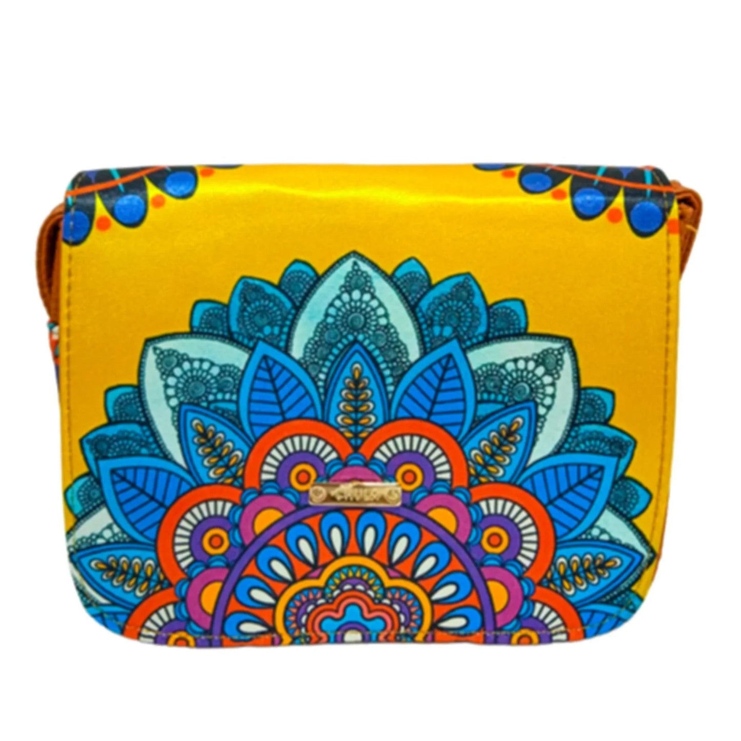 Bolso bandolera pequeño de mujer Julie Mandala Amarilla | CHULA Tulum