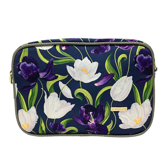 Bolso bandolera pequeño MIA Shoulder Flores Moradas | CHULA Tulum