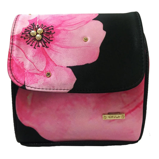 Bolso bandolera pequeño Mini Baúl Hibisco Flor Rosa | CHULA Tulum