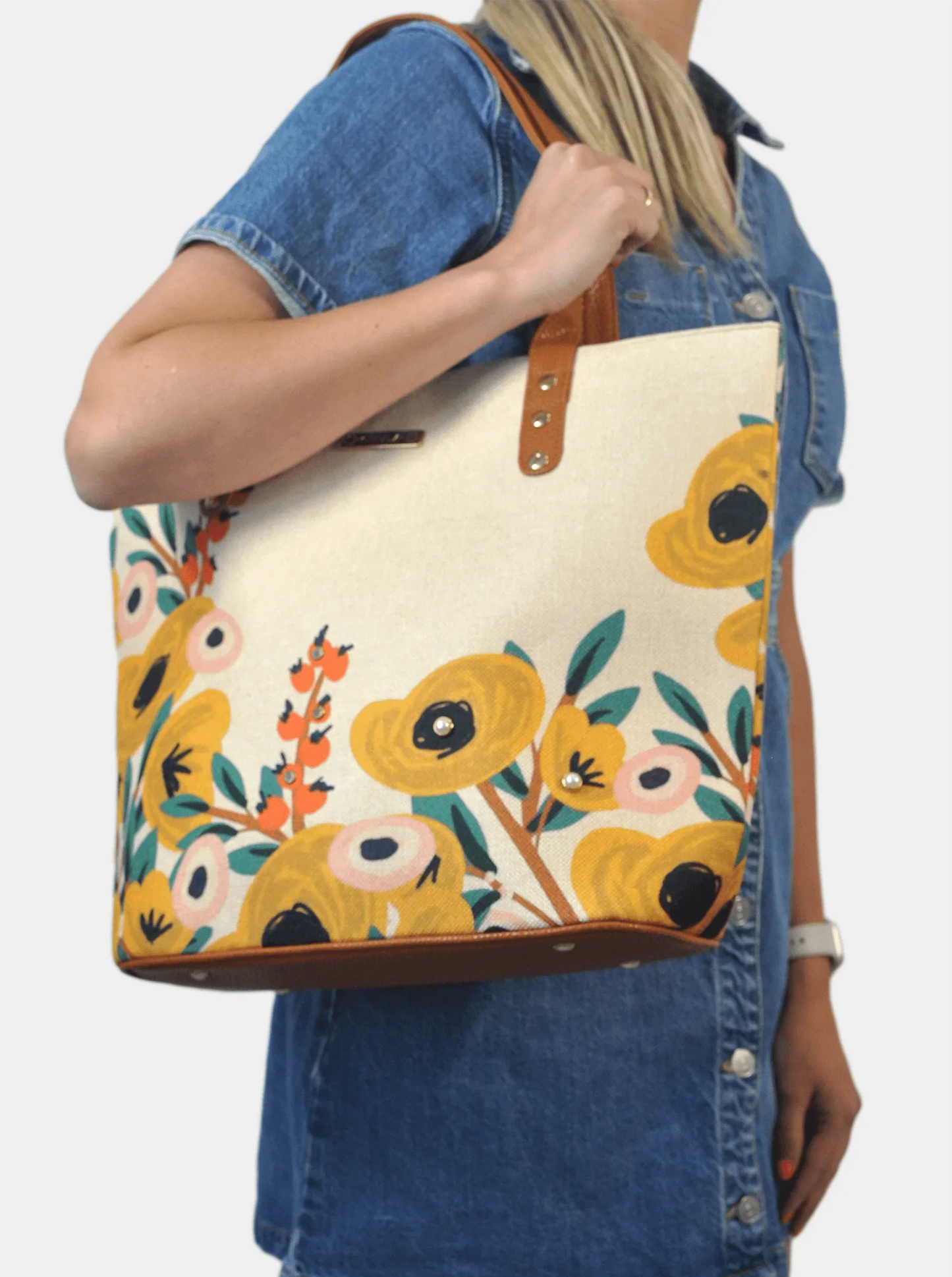 Bolso de hombro grande Nahomi Flor de Algodón | CHULA Tulum