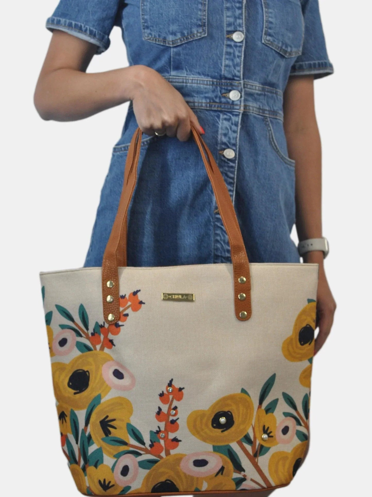 Bolso de hombro grande Nahomi Flor de Algodón | CHULA Tulum