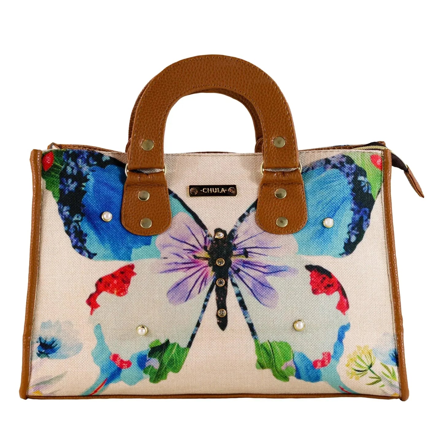 Bolso de mano y bandolera grande de mujer Basket Mariposa Magenta | CHULA Tulum