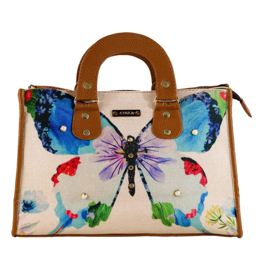 Bolso de mano y bandolera grande de mujer Basket Mariposa Magenta | CHULA Tulum