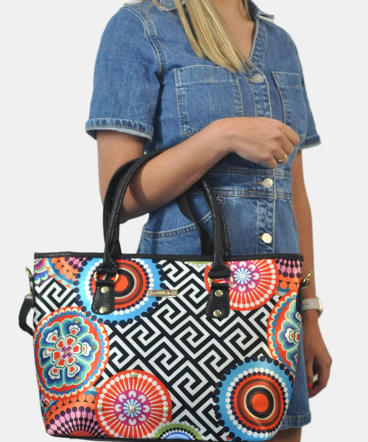 Bolso de hombro y bandolera grande Tania Círculos | CHULA Tulum