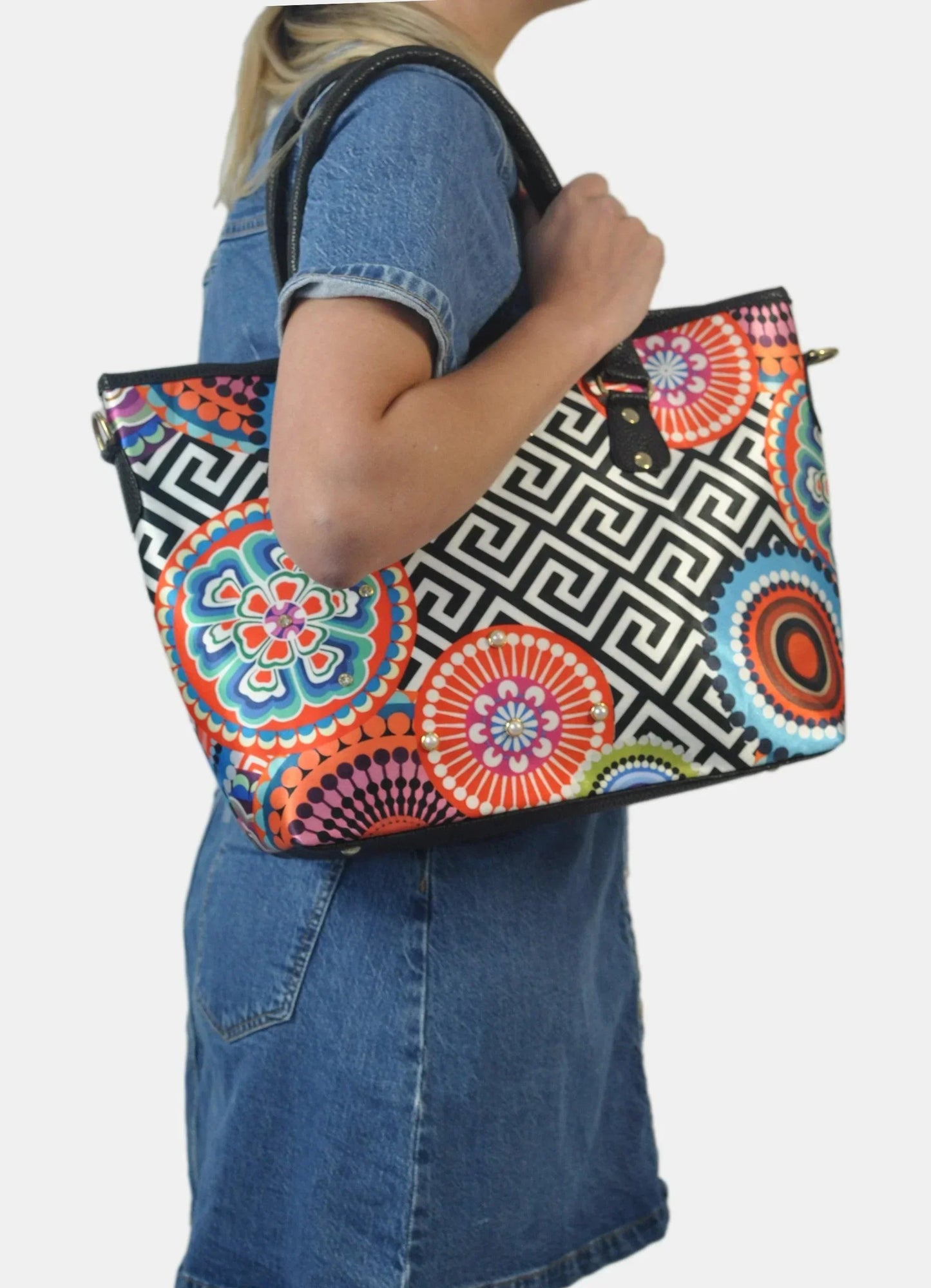 Bolso de hombro y bandolera grande Tania Círculos | CHULA Tulum