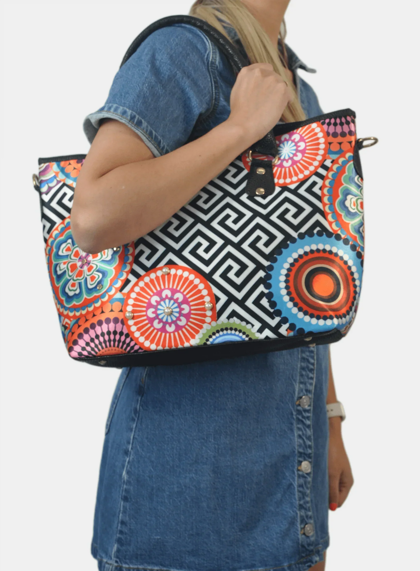 Bolso de hombro y bandolera grande Tania Círculos | CHULA Tulum