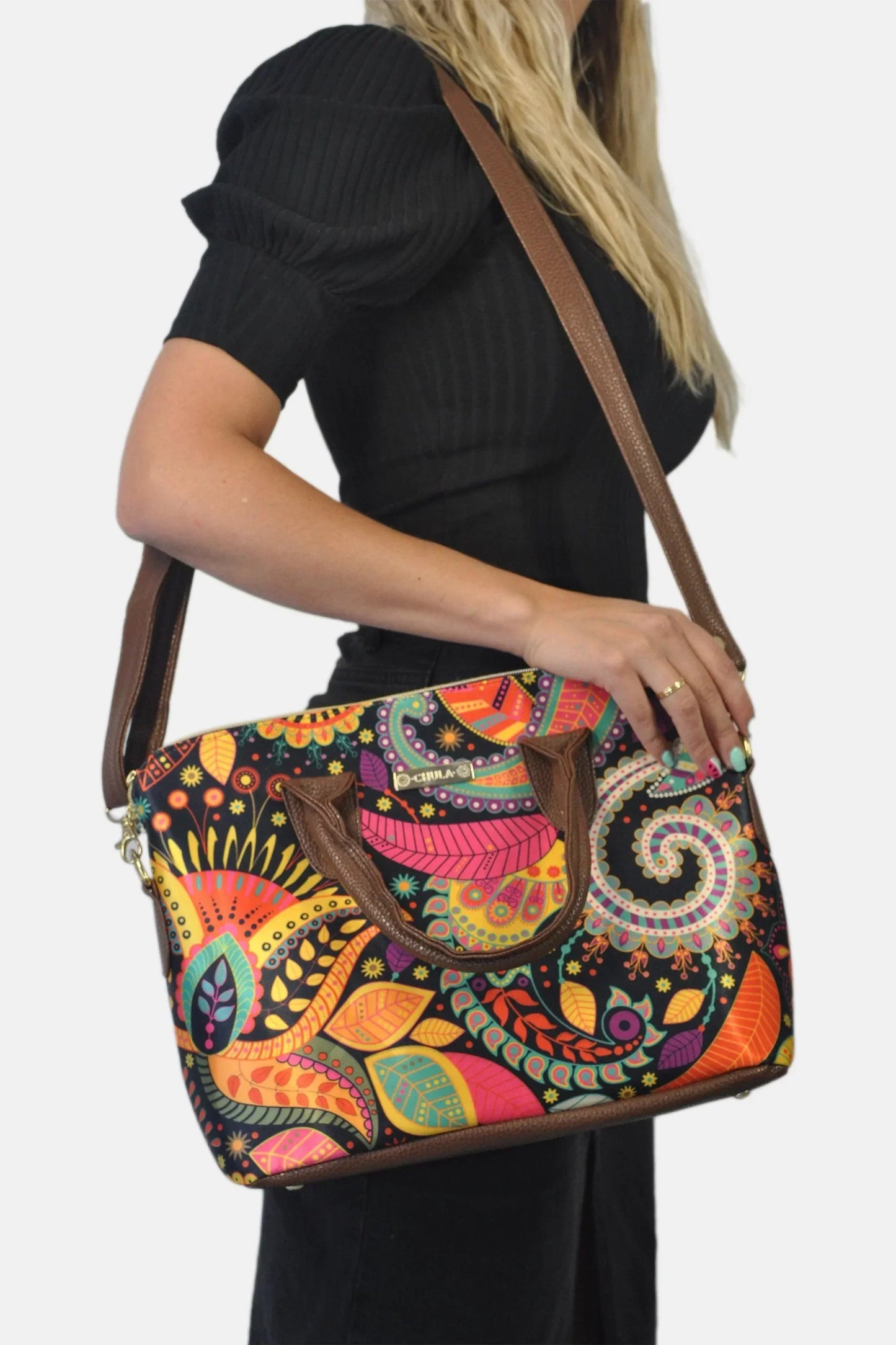 Bolso de mano y bandolera grande Lucia Primavera Armónica | CHULA Tulum