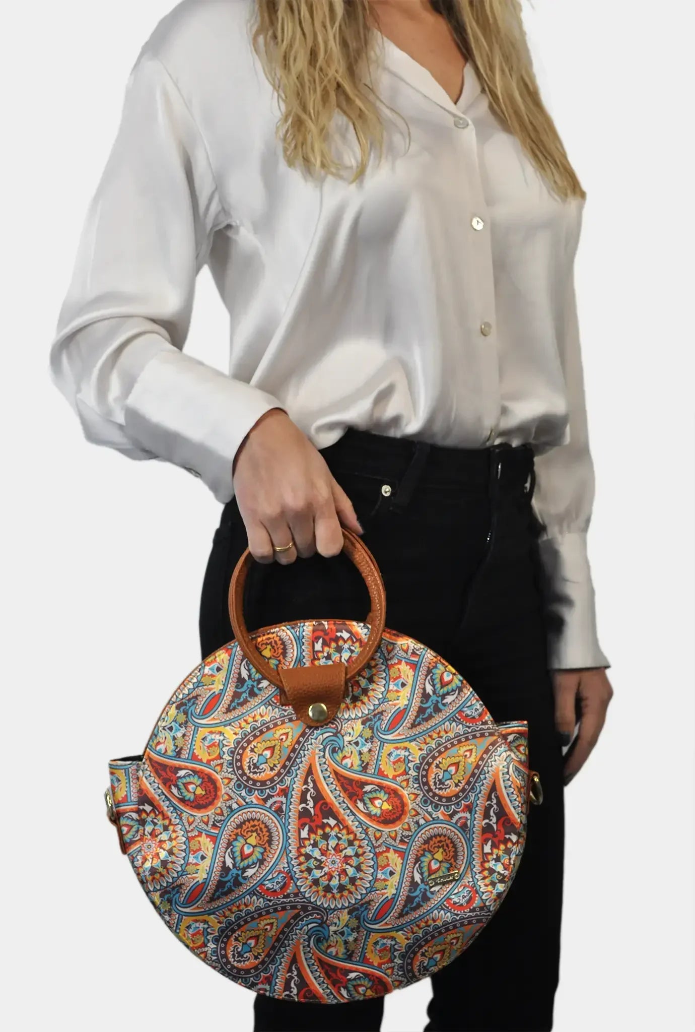 Bolso de mano y bandolera mediana Anabel Garigol Naranja | CHULA Tulum