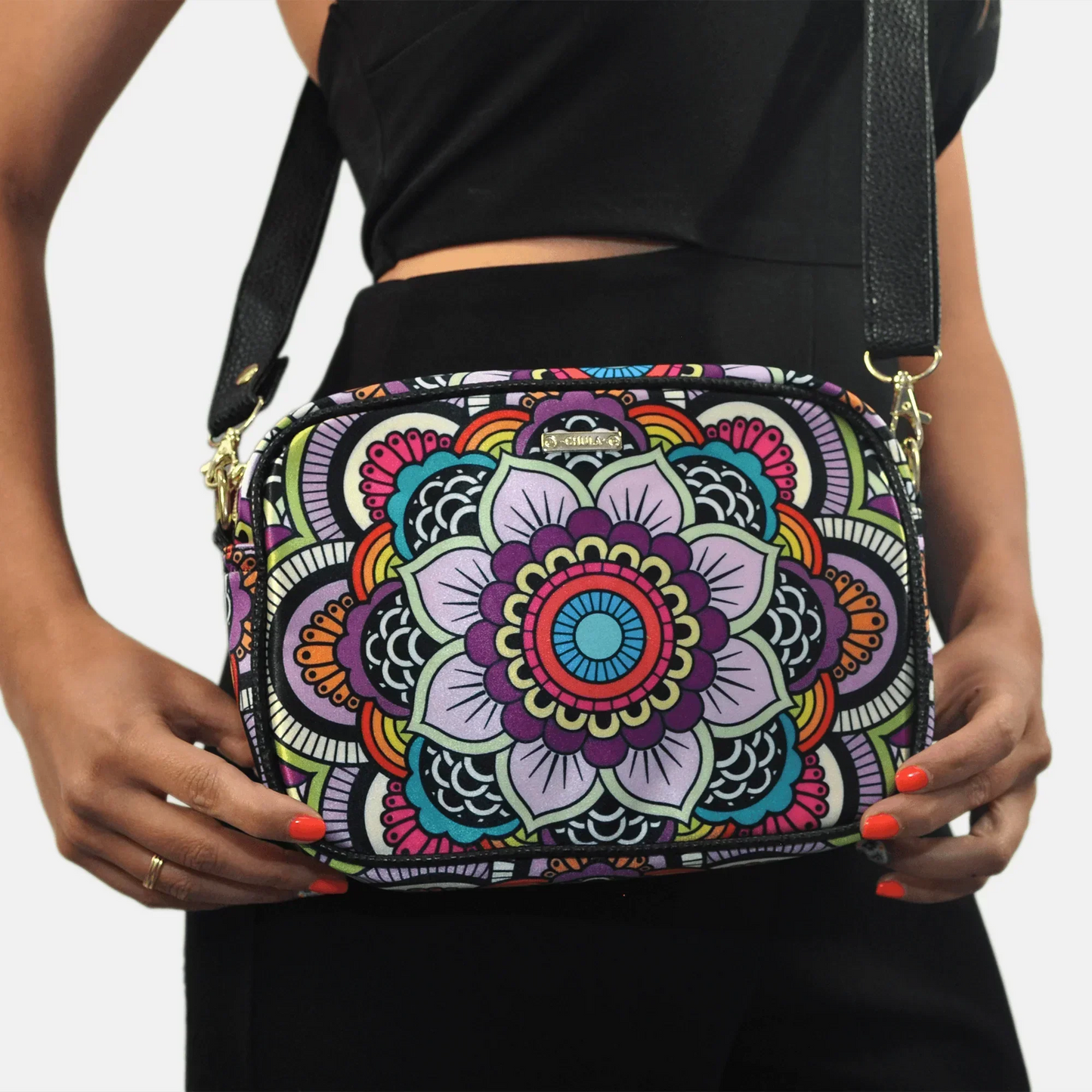 Bolso bandolera pequeño MIA Shoulder Mandala Arcoíris | CHULA Tulum