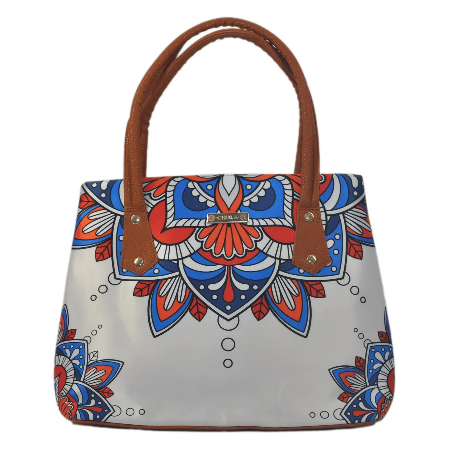 Bolso de hombro Shopper Tote de mujer Pupe Mándala Blanca | CHULA Tulum