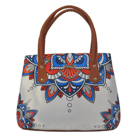 Bolso de hombro Shopper Tote de mujer Pupe Mándala Blanca | CHULA Tulum