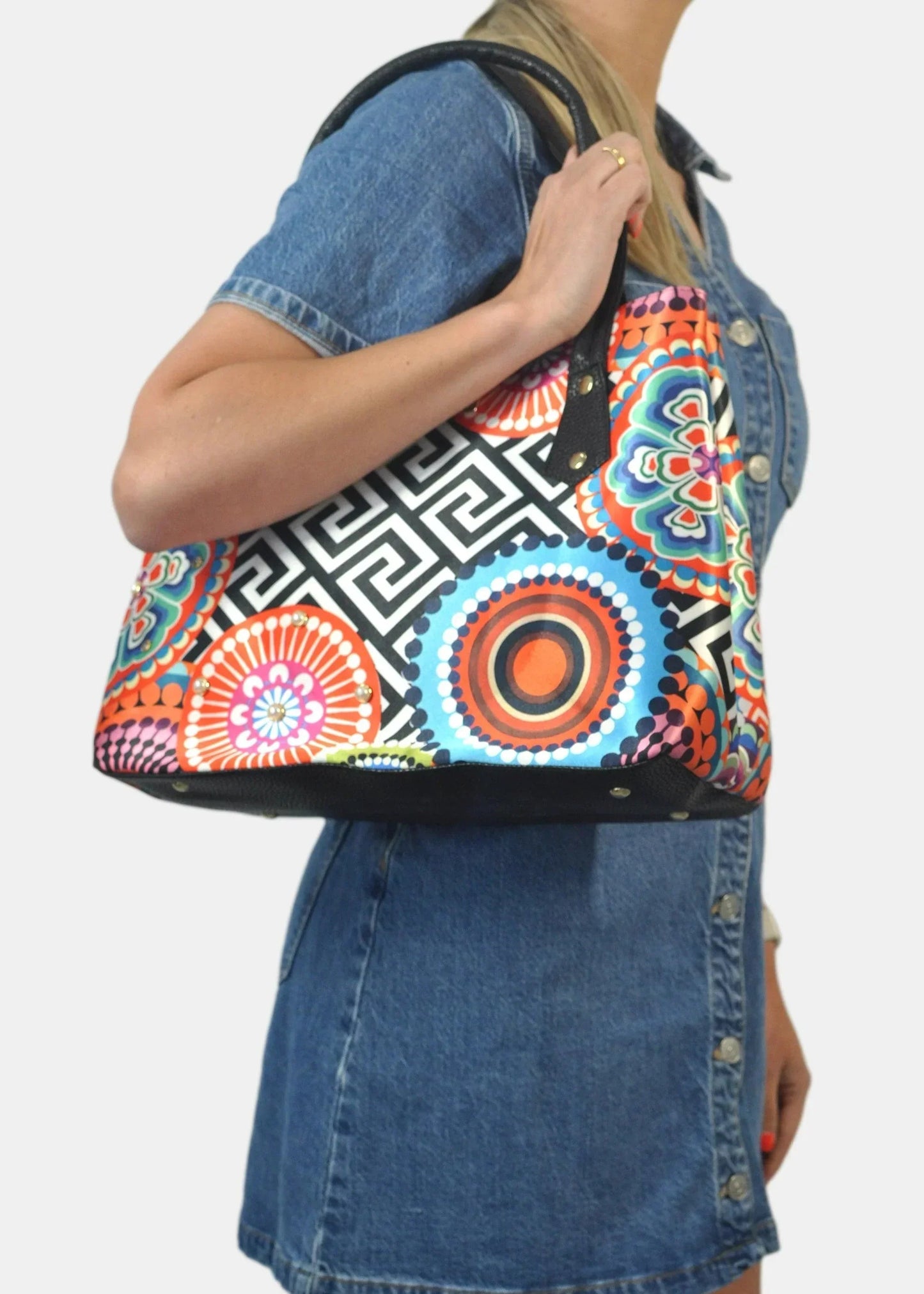 Bolso de hombro Shopper Tote de mujer grande Pupe Círculos | CHULA Tulum