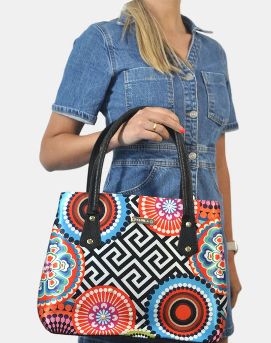 Bolso de hombro Shopper Tote de mujer grande Pupe Círculos | CHULA Tulum