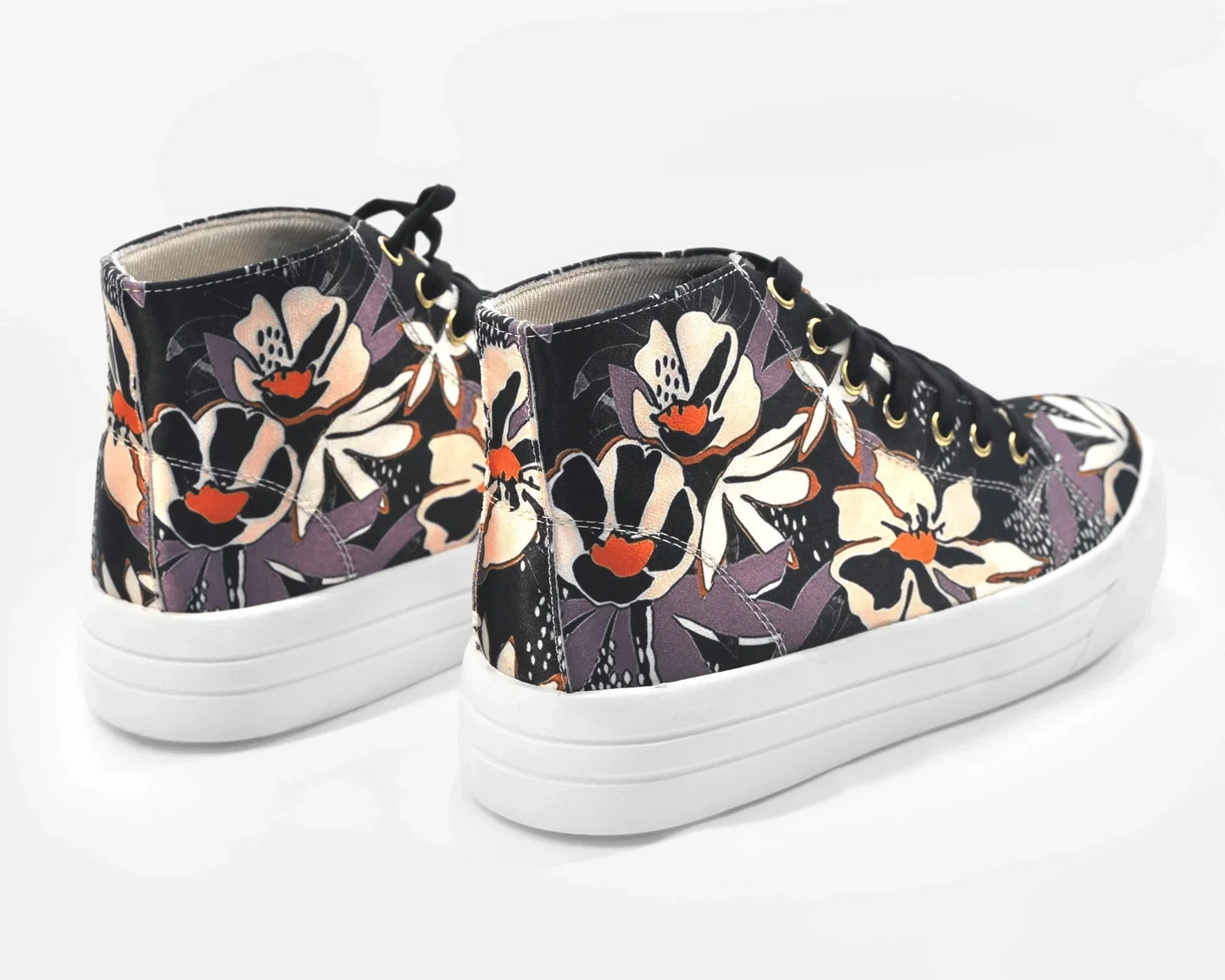 Botas Urbanas Altas de Mujer Flores Coloridas - Moda Sostenible | CHULA Tulum