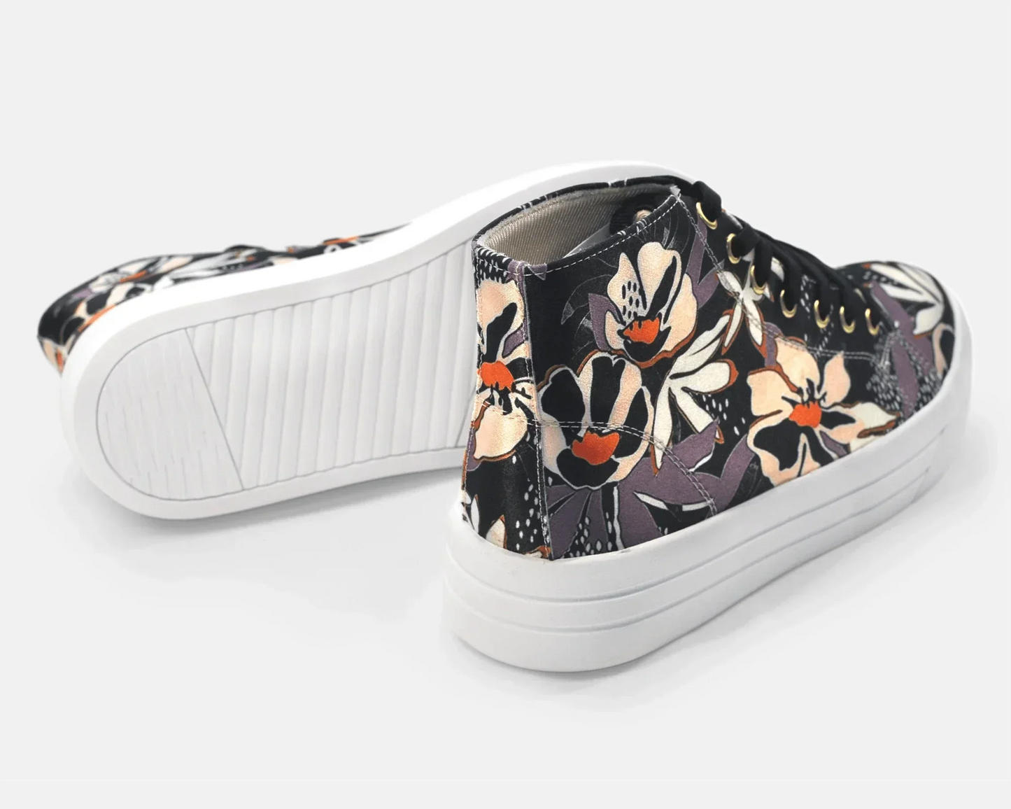 Botas Urbanas Altas de Mujer Flores Coloridas - Moda Sostenible | CHULA Tulum