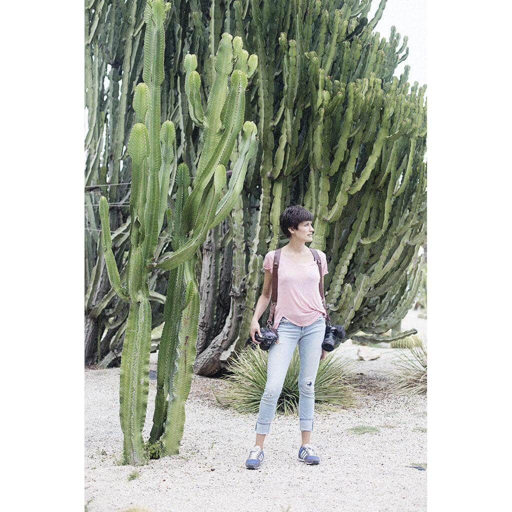 Dual Leather Camera Strap packaging with eco cotton bag and carton box