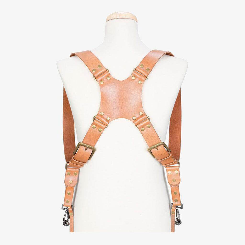 Tanned Dual Leather Camera Strap adjustable 150–200 cm for comfort