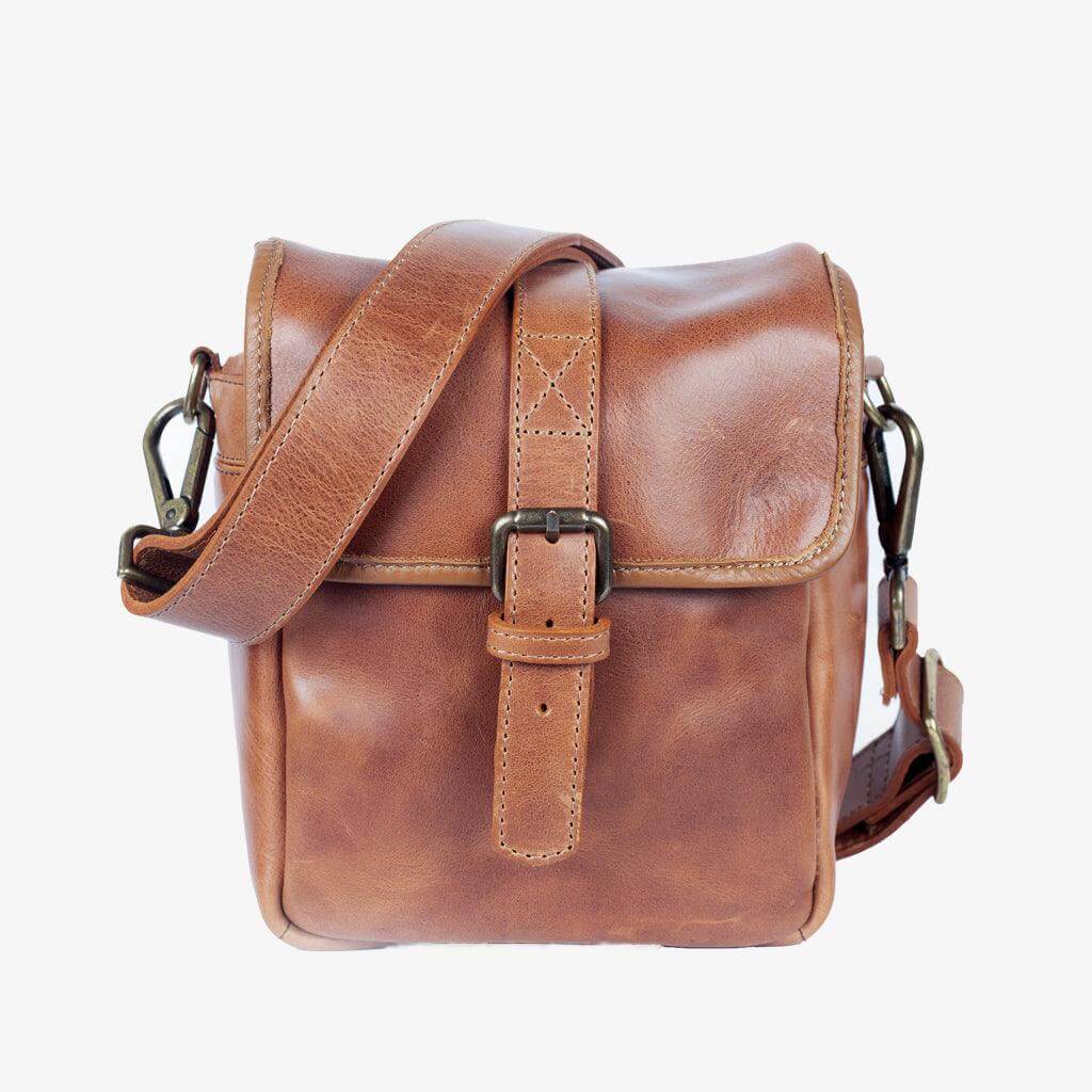 Tanned Leather Camera Bag handcrafted in Spain