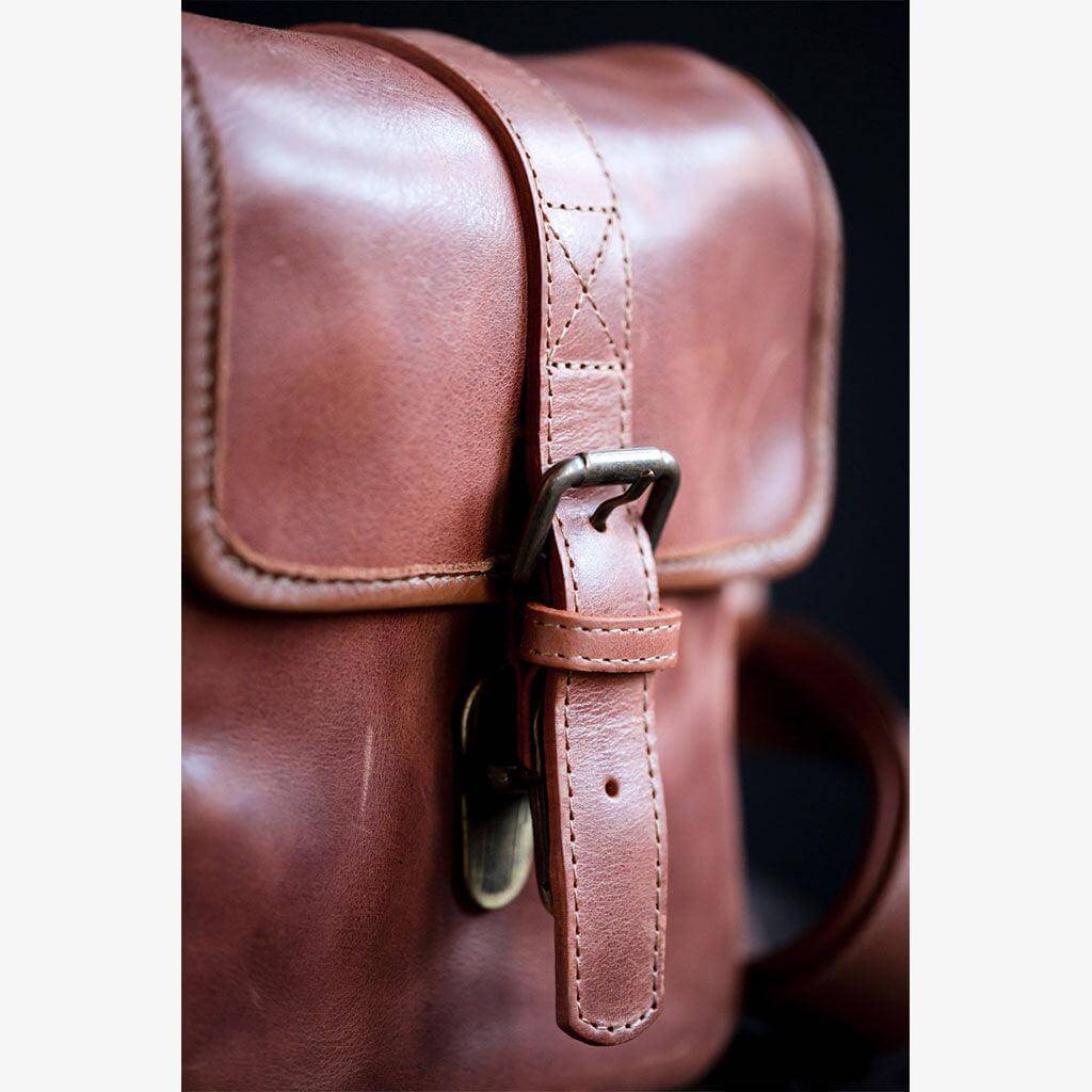 Tanned Leather Camera Bag stylish functional design