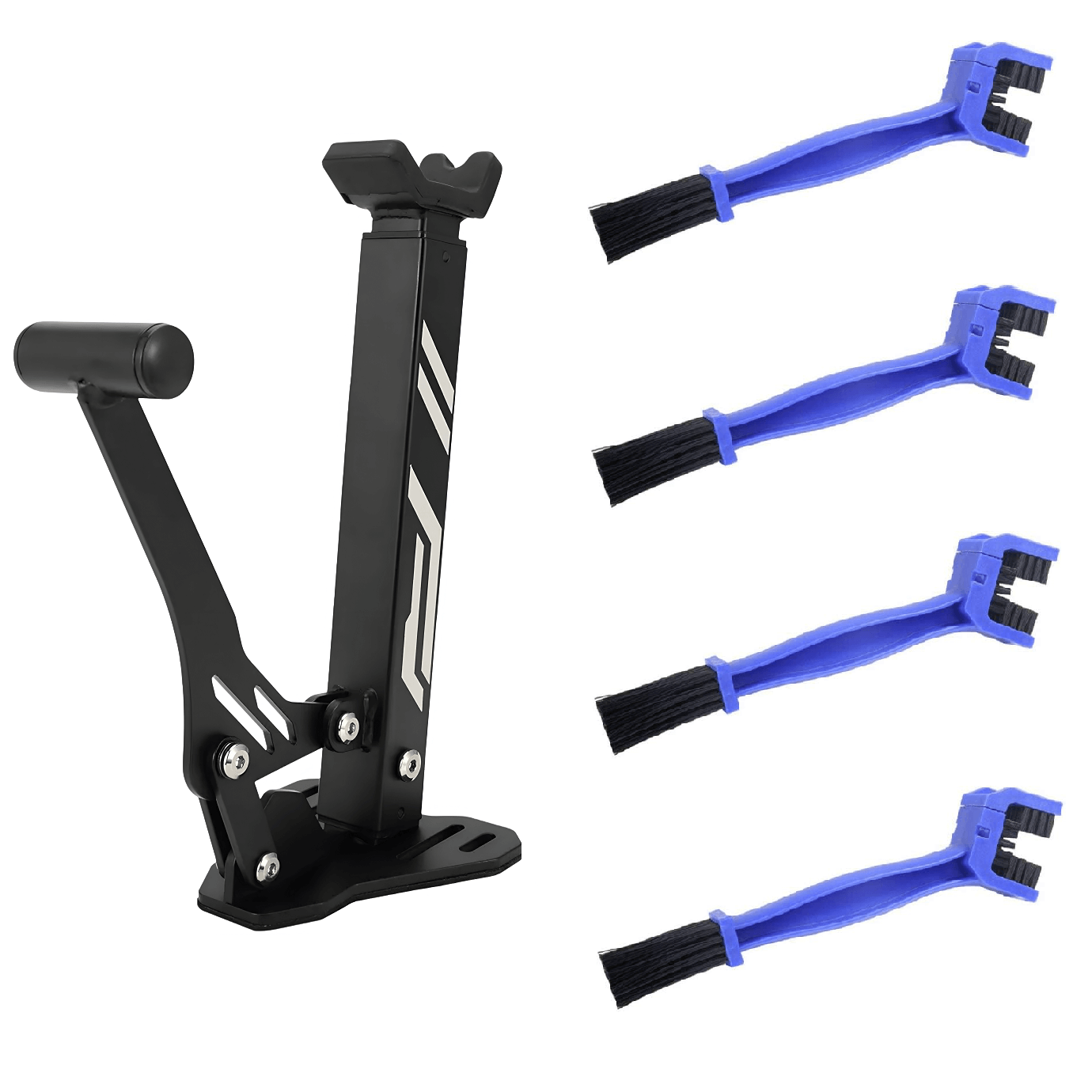 Caballete compacto PRO con 4 cepillos de limpieza azules incluidos