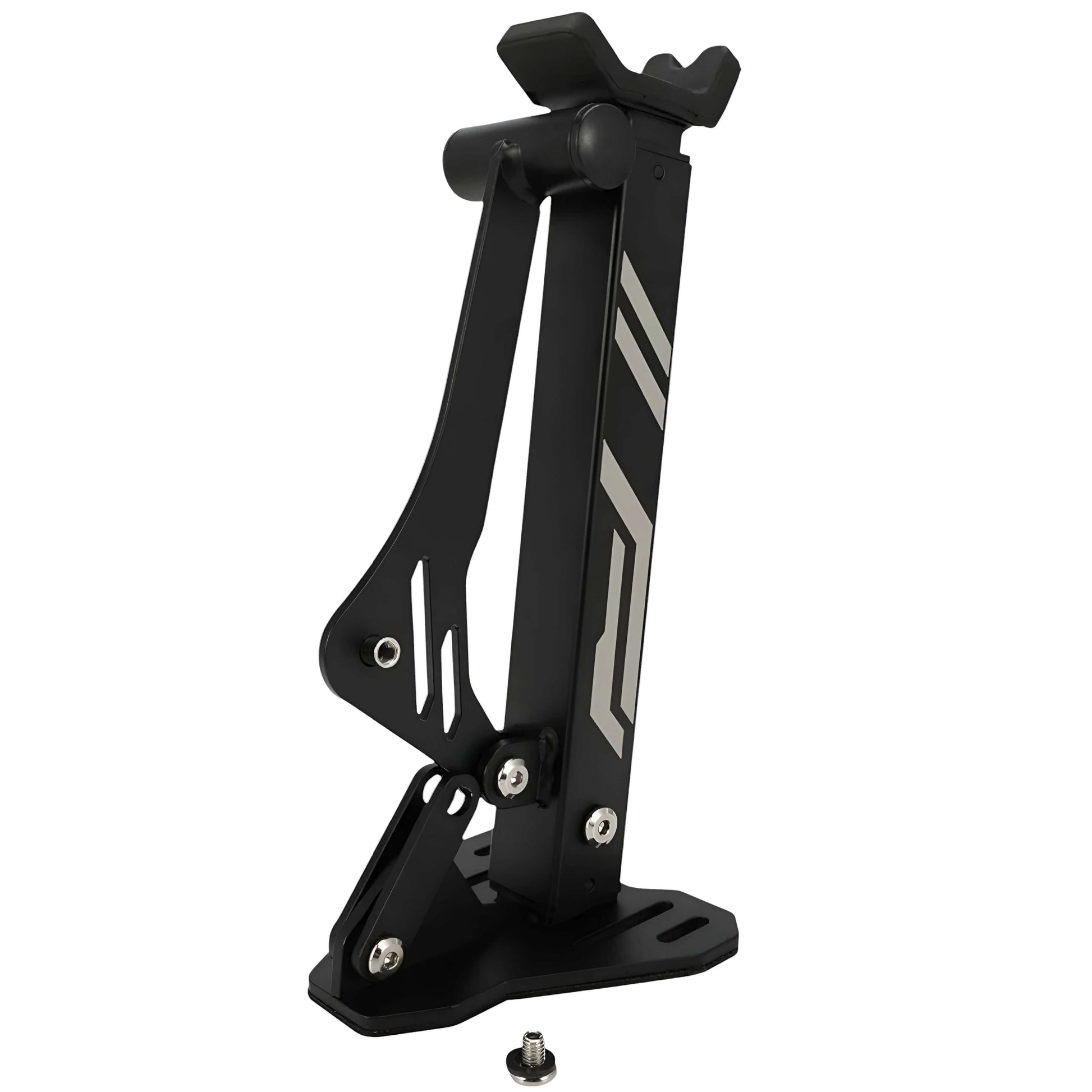 Caballete compacto PRO plegado vista lateral - diseño compacto y portátil