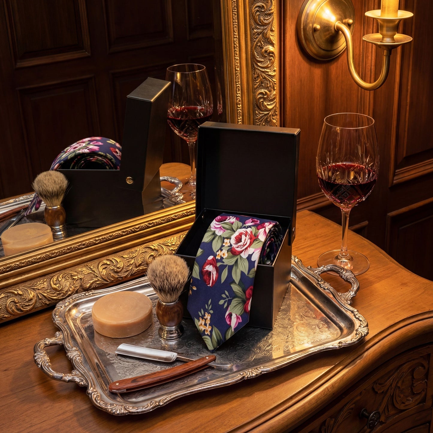 Cabaña de rosas · ESTRECHA · corbata florales