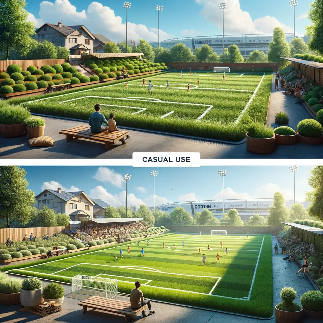 Sustrato para Césped Deportivo Premium aplicado en campo de fútbol profesional