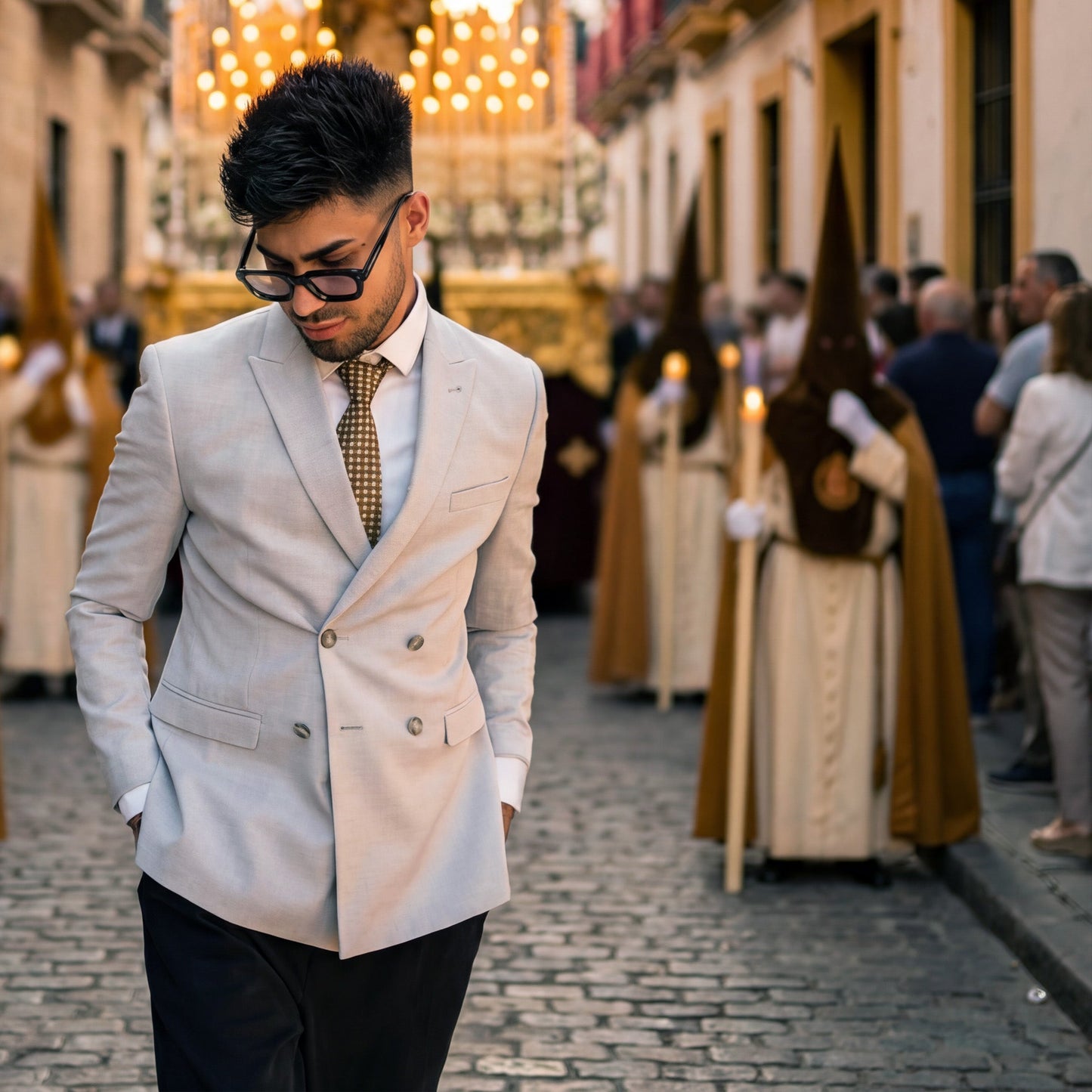Catania · corbata amarilla y azul