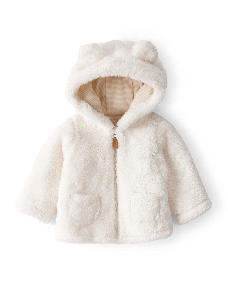 Chaqueta de sherpa blanco