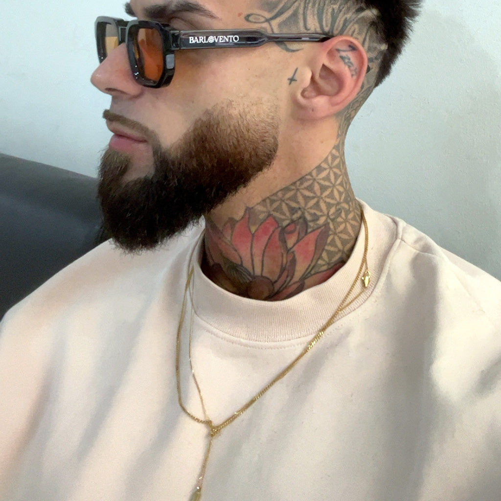 Collar Alnitak · Collares con colgante para hombre de acero inoxidable enchapado en oro de 18 k