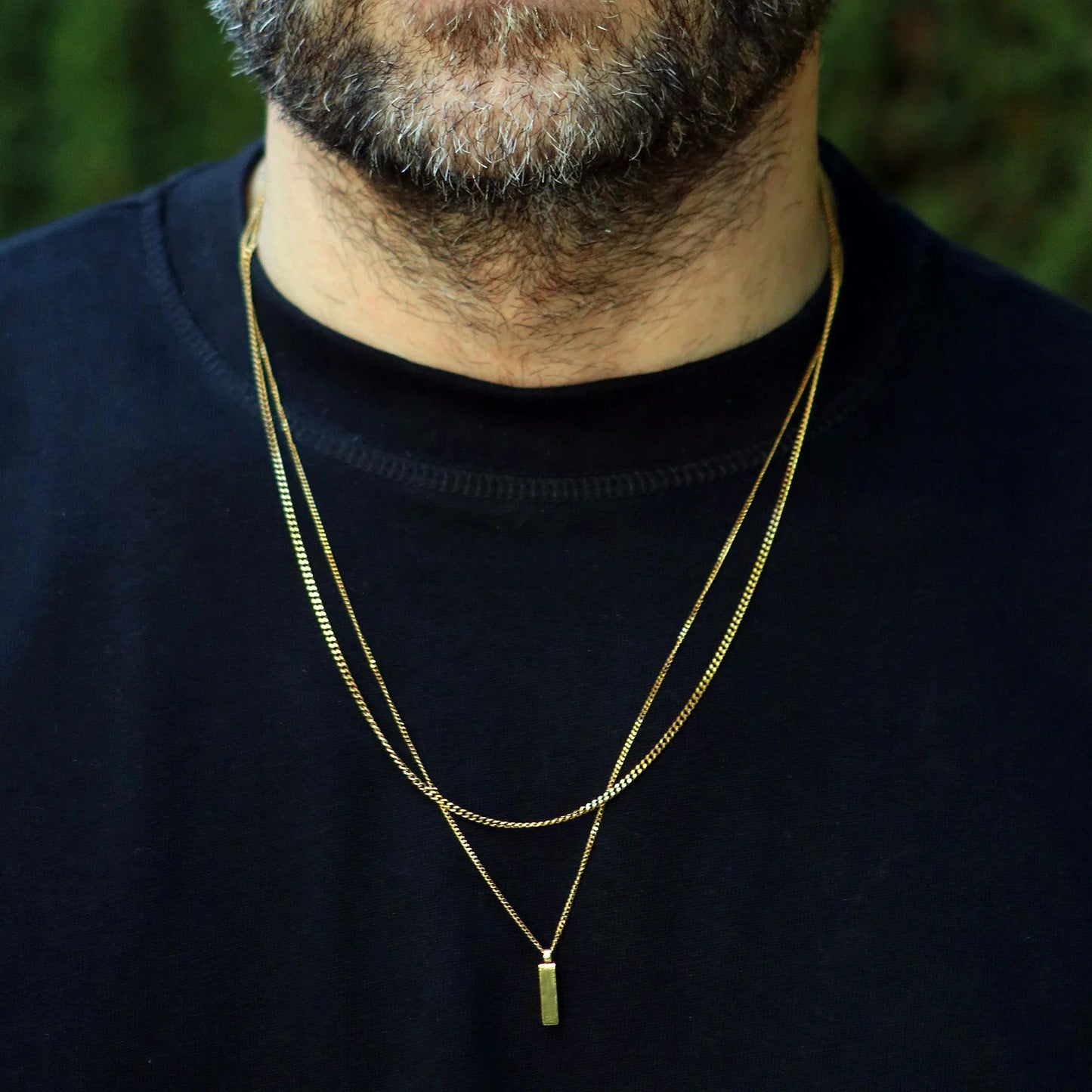 Collar Alnitak · Collares con colgante para hombre de acero inoxidable enchapado en oro de 18 k