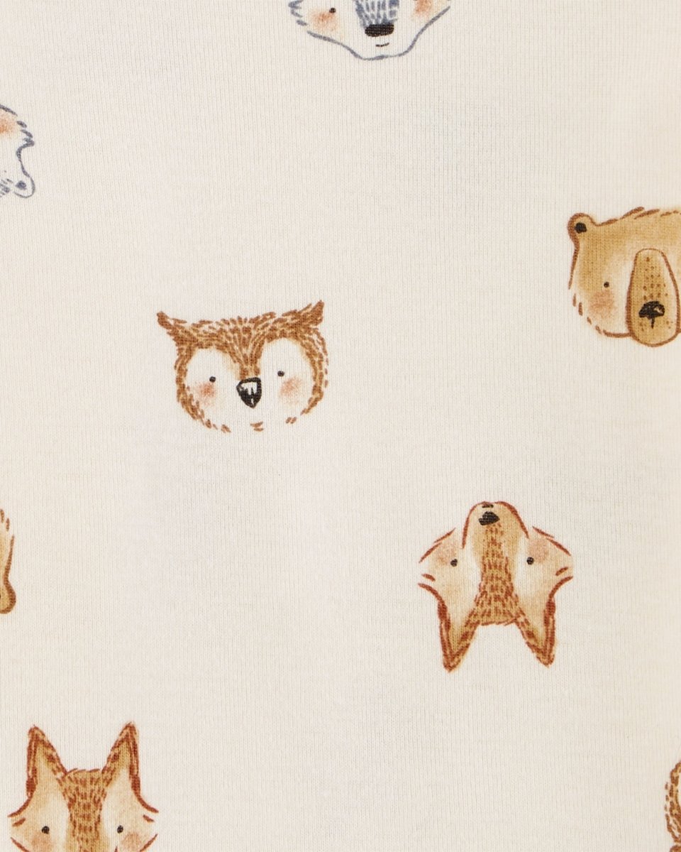 Conjunto tres piezas de algodón pantalón, camiseta y body diseño osos