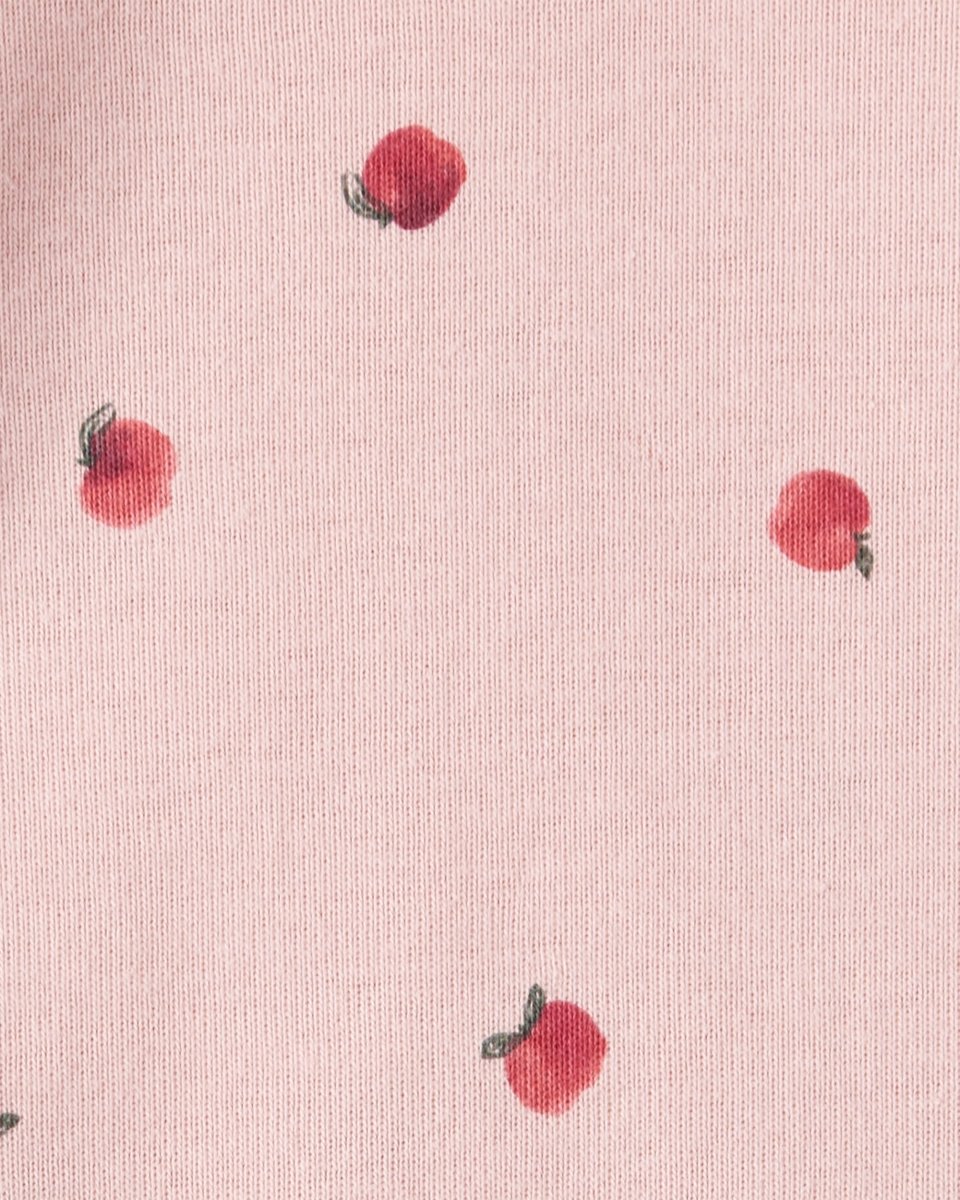 Conjunto 3 piezas cárdigan gris con manzana, body y pantalón