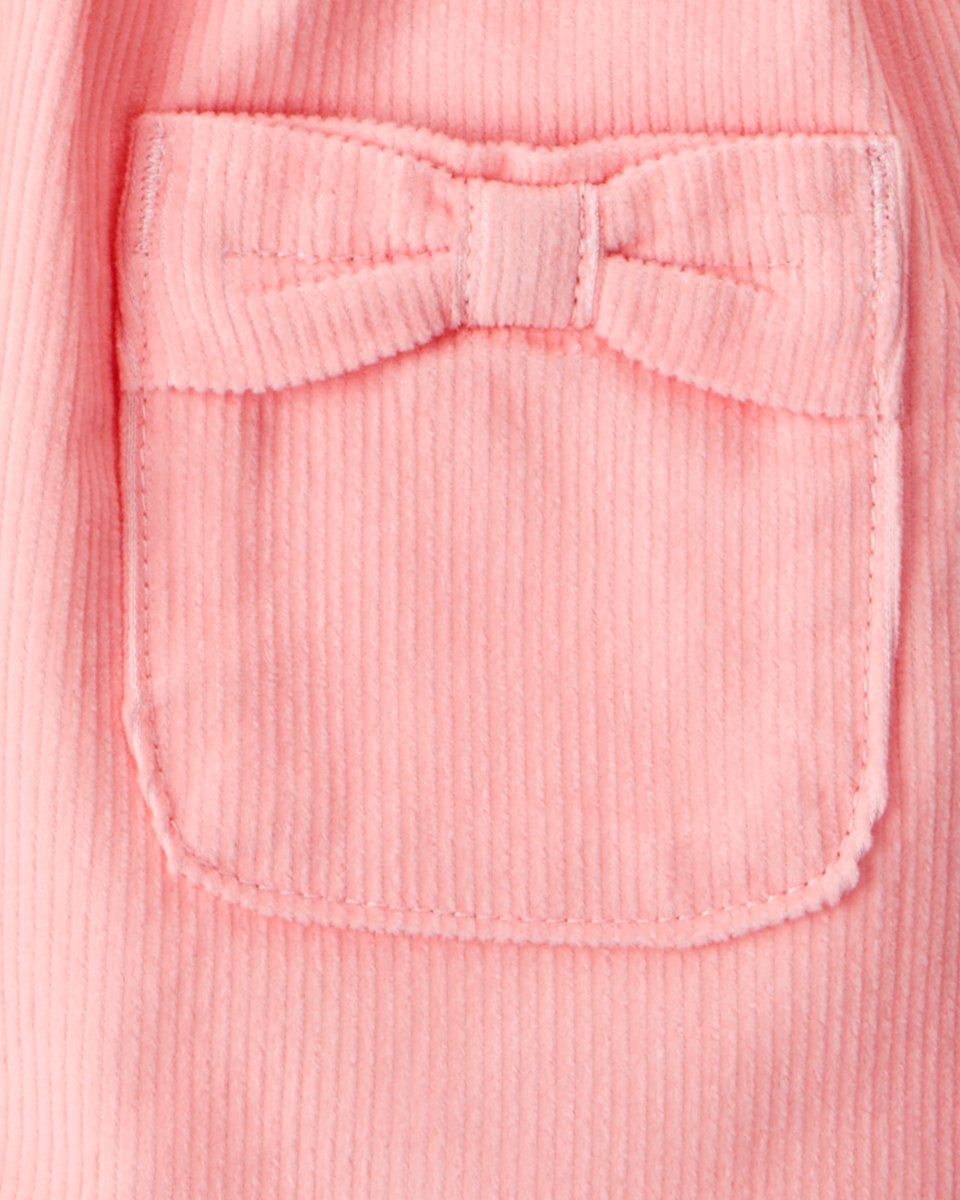 Conjunto 3 piezas con vestido jumper coral y lazos