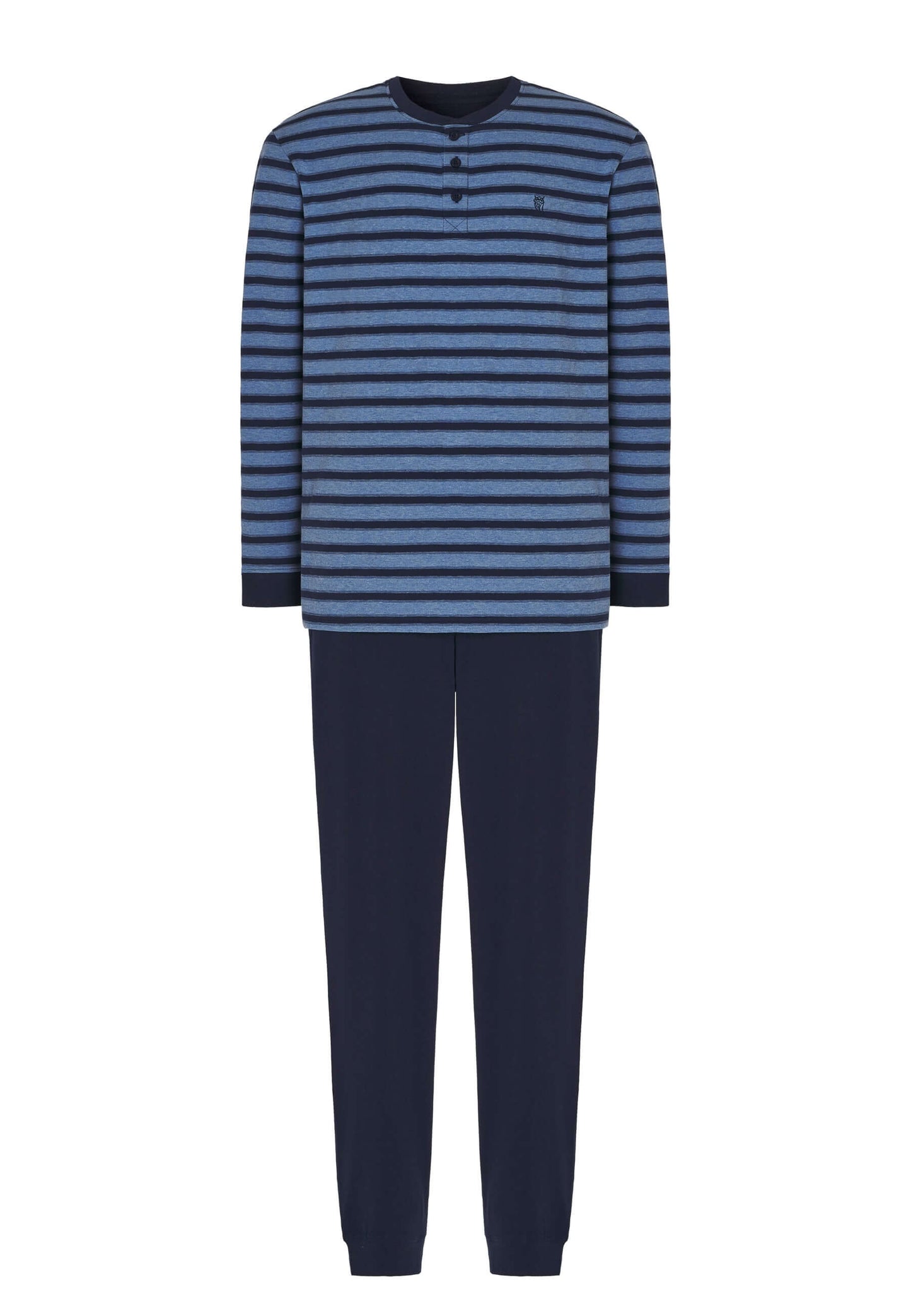 Pijama Hombre Largo Tapeta Punto Rayas - Azul 5308_36