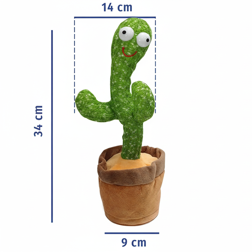 Dancing cactus con maceta - Juguete que baila y graba sonidos