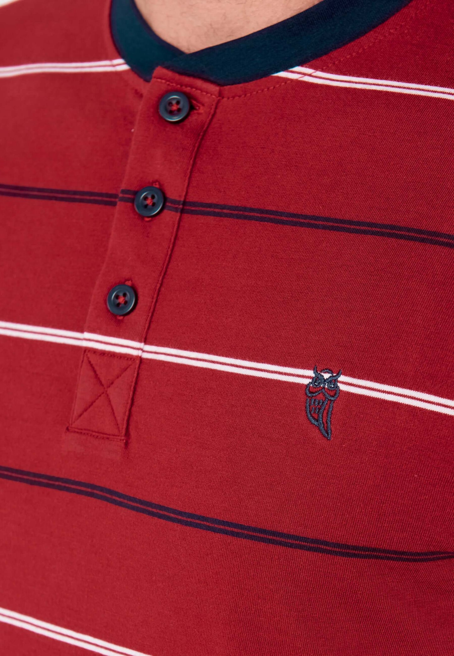 Pijama Hombre Verano Corto Tapeta Algodón Punto Rayas - Rojo 3562_94