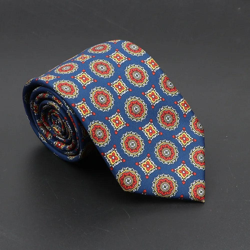 Furore · Corbata estilo italiano azul, roja y amarilla