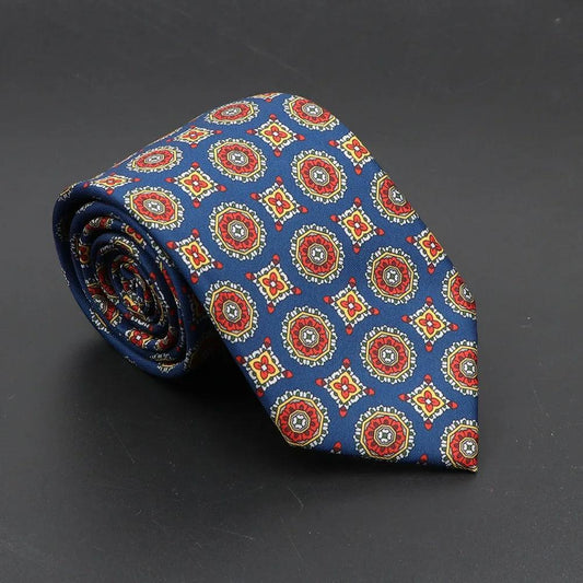 Furore · Corbata estilo italiano azul, roja y amarilla