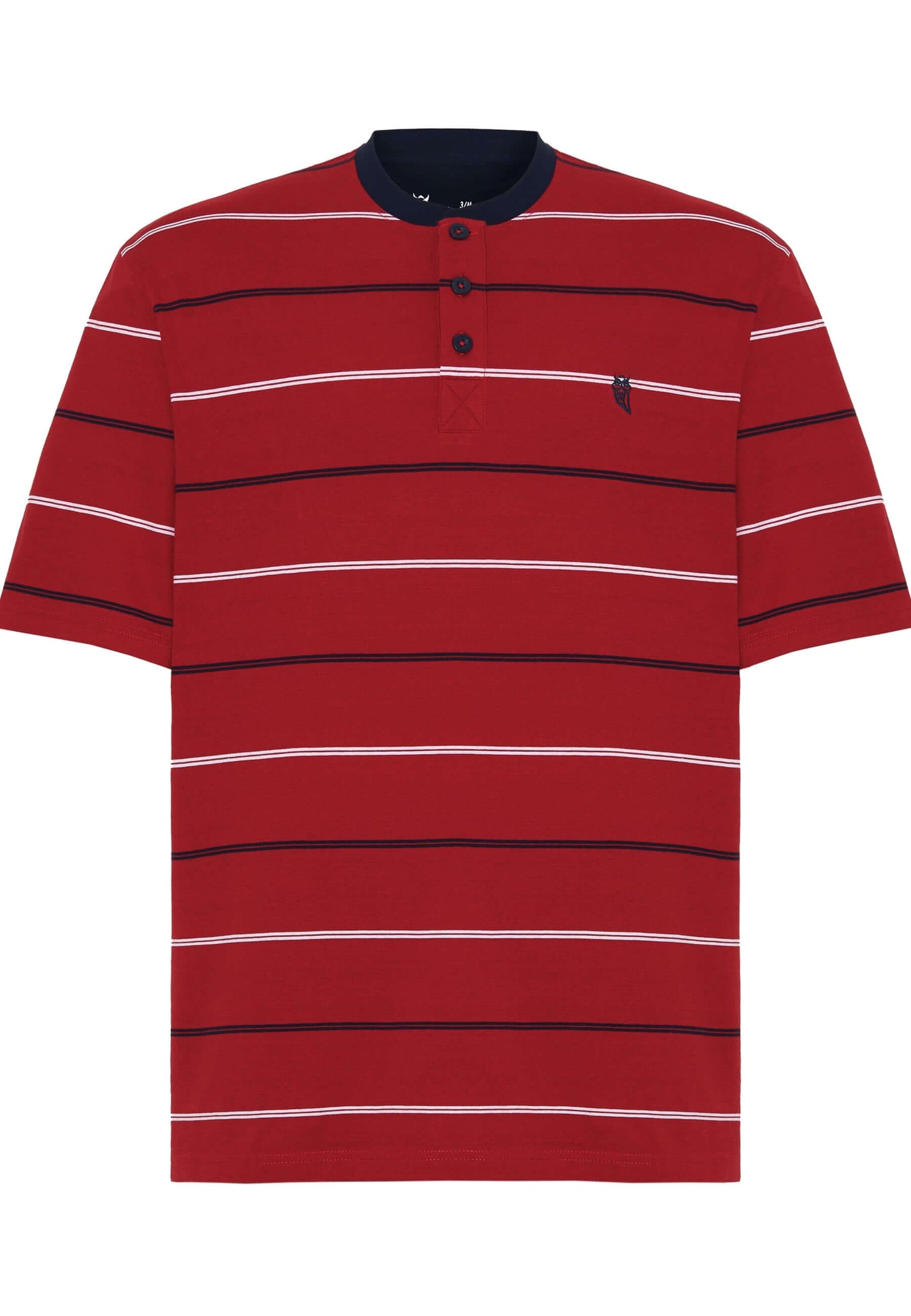 Pijama Hombre Verano Corto Tapeta Algodón Punto Rayas - Rojo 3562_94