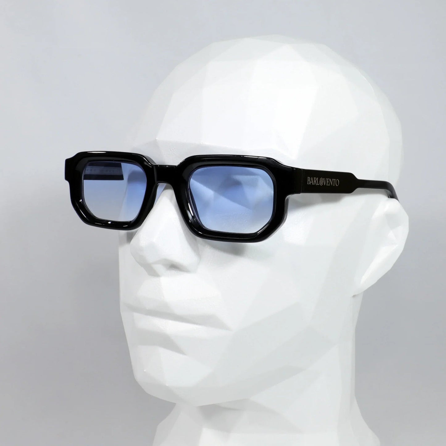 Genovenses · gafas de sol negras llamativas con lentes azul