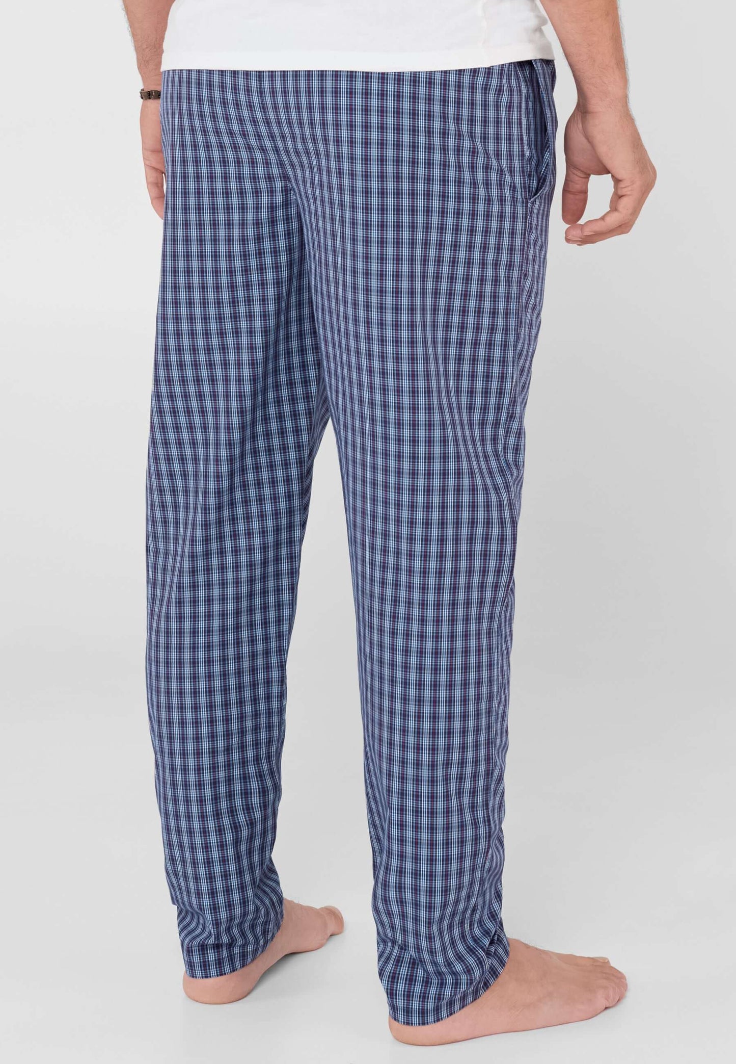 Pantalón Pijama Hombre Largo Algodón Popelín Cuadros - Rojo 8977_90
