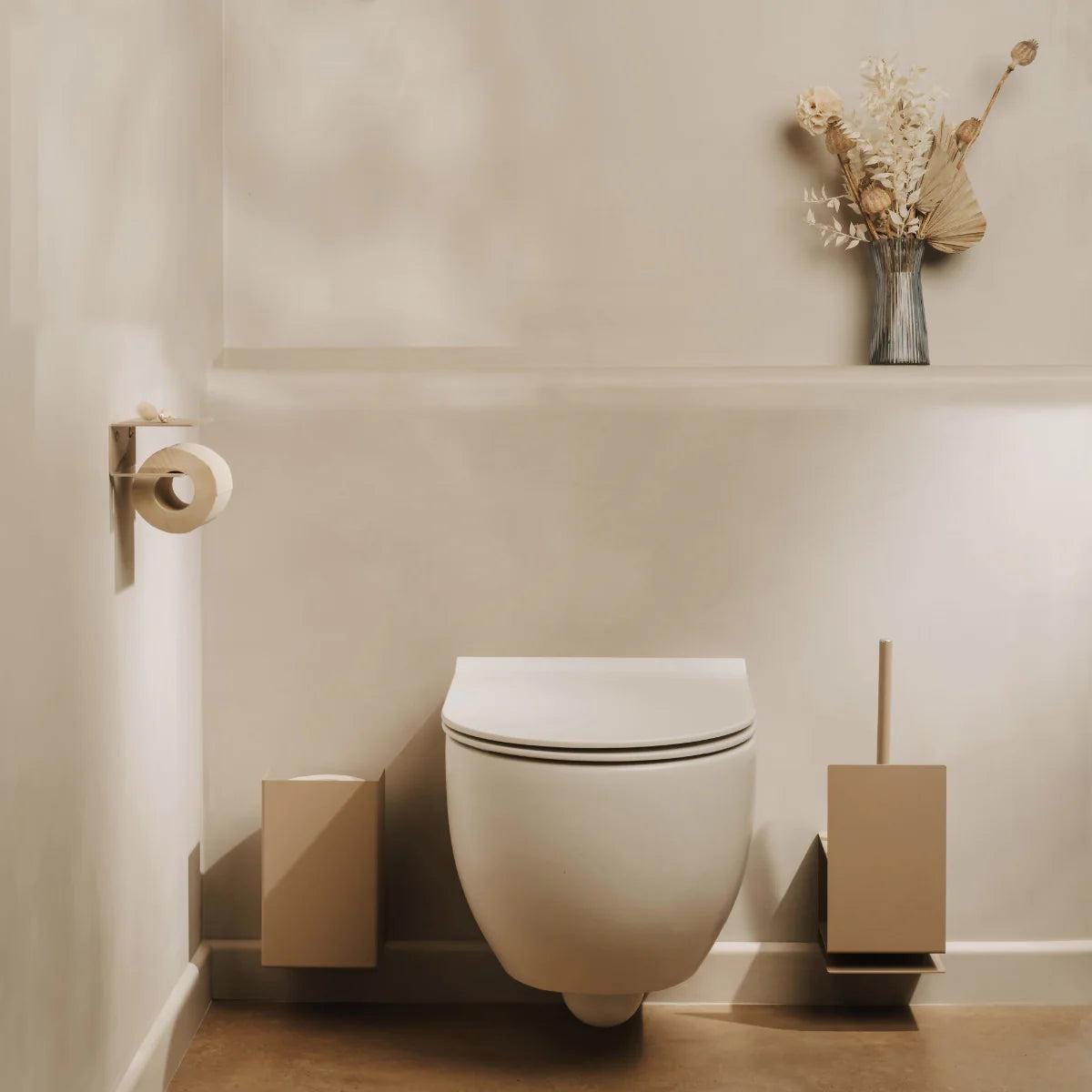 Escobillero de pared en acero inoxidable negro beige o blanco