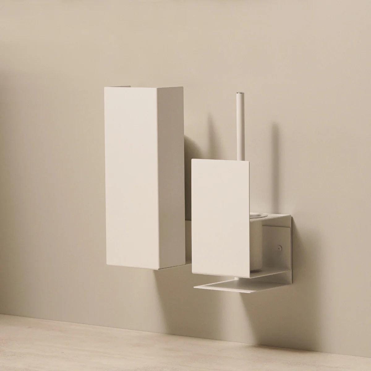 Escobillero de pared en acero inoxidable negro beige o blanco