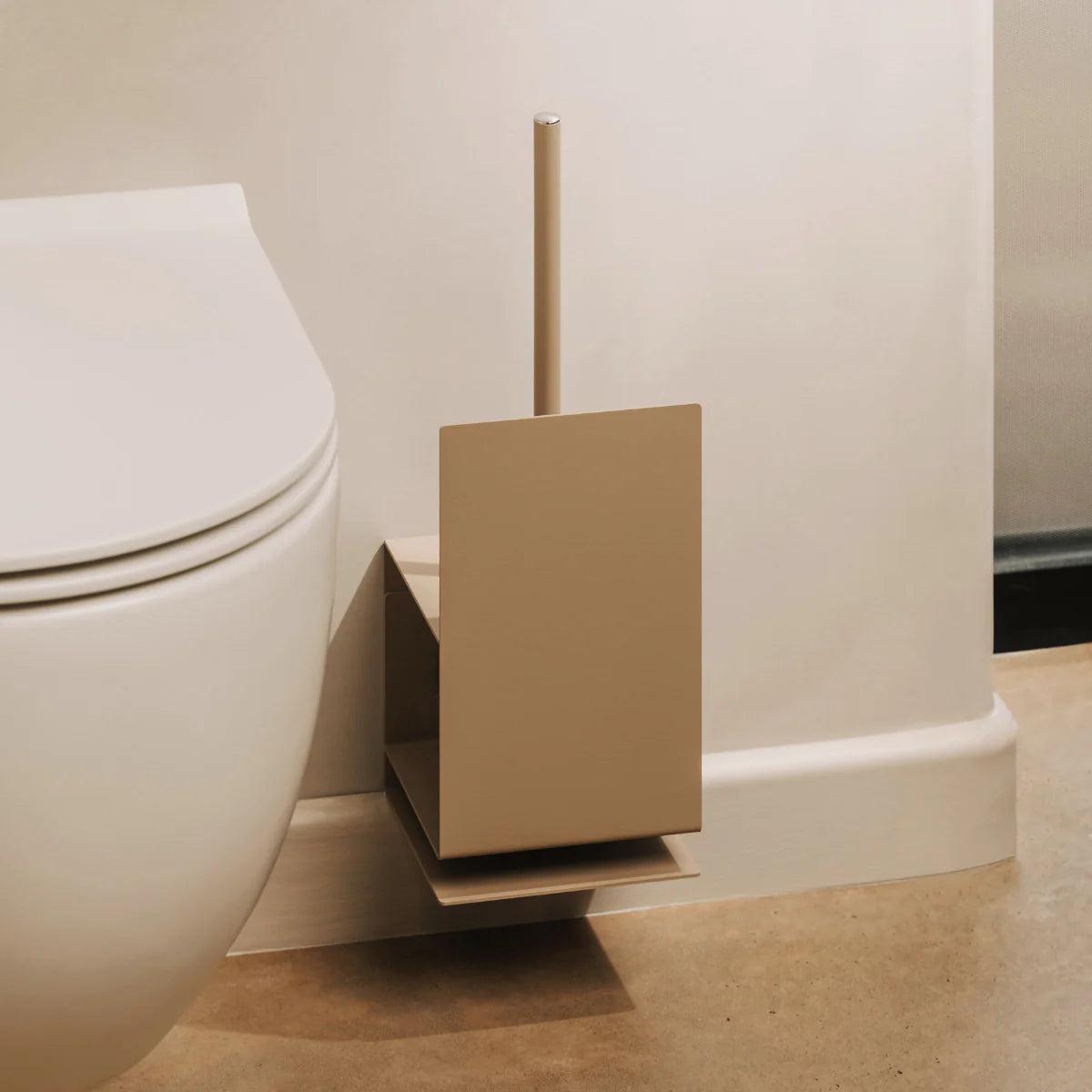 Escobillero de pared en acero inoxidable negro beige o blanco