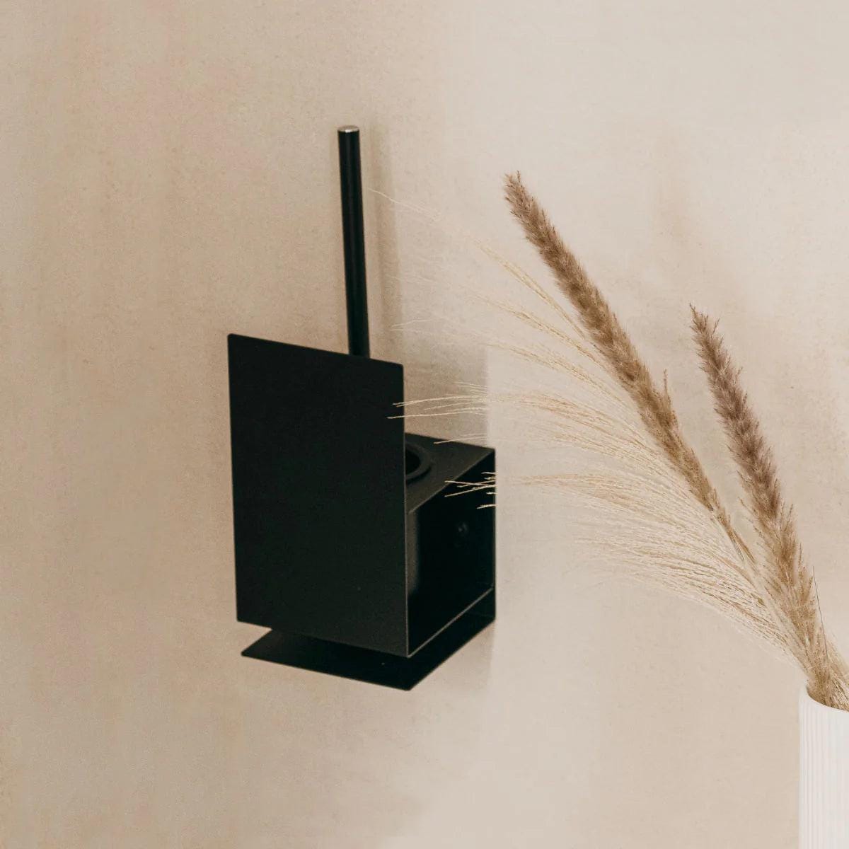 Escobillero de pared en acero inoxidable negro beige o blanco