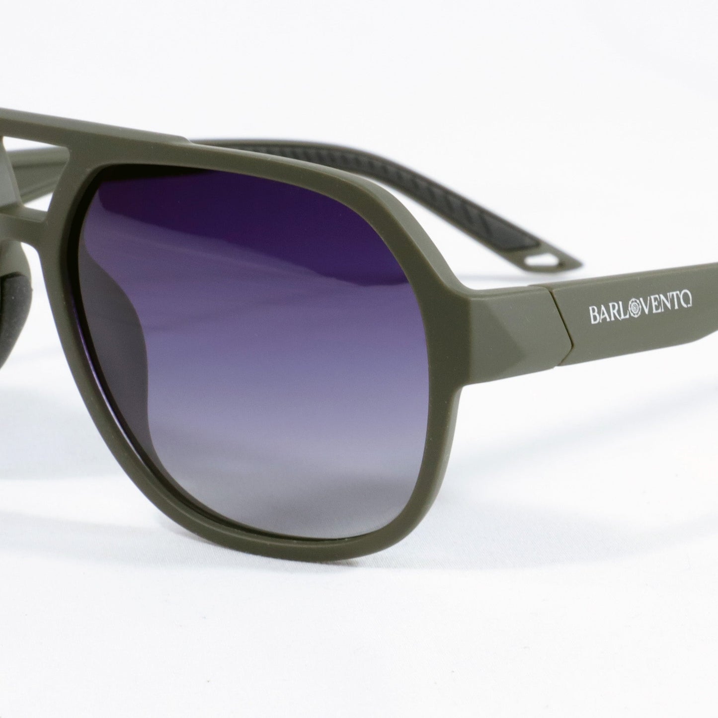 Itzurun · gafas de sol de goma verde con lentes UV400 en degradado gris